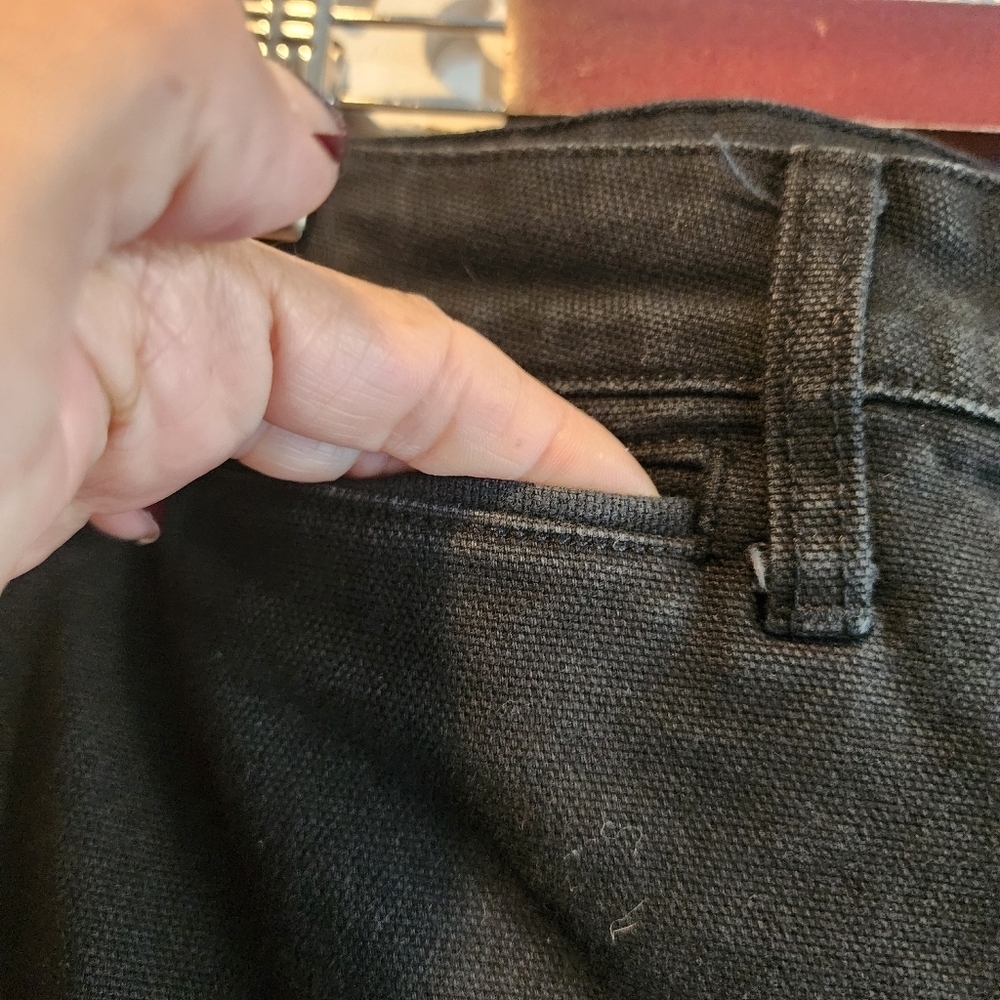MADEWELL EMMETT WIDE-LEG CROPPED WOMENS JEANS IN BLACK SZ 26 - Picture 14 of 15